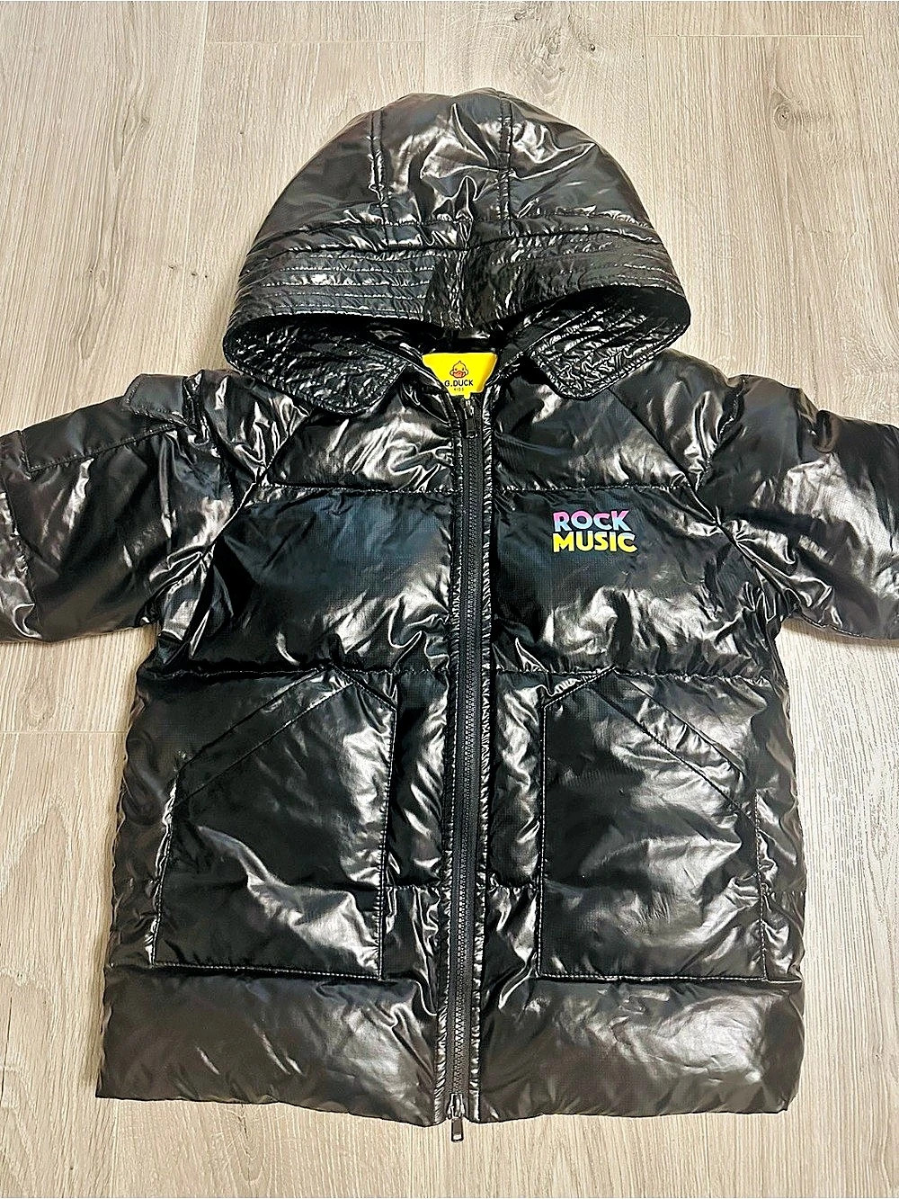 99 new condition B.Duck Kids Black Hooded Puffer Jacket Size 6
